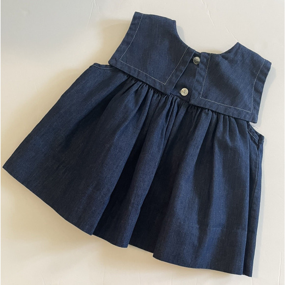 Jackie Tate Size‎ 18Months Embroidered "Katie" Denim Dress Blouse - Picture 8 of 8